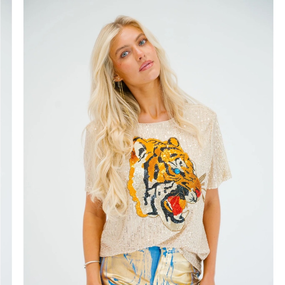 Game Day Tiger Sequin Tee by Judith March